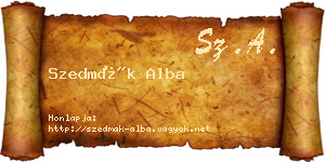Szedmák Alba névjegykártya